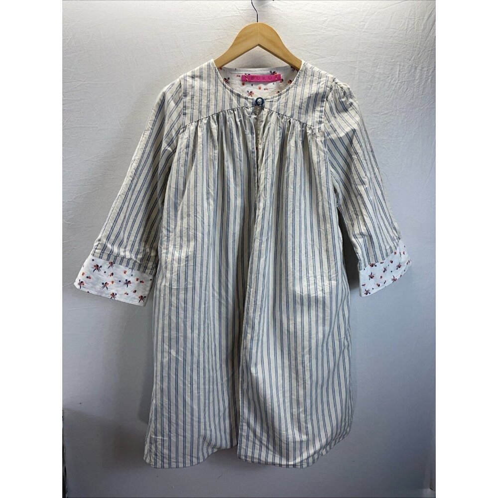 BURU x Brooklyn reversible Car Coat Blue ticking Ditsy Floral size S/XS designer